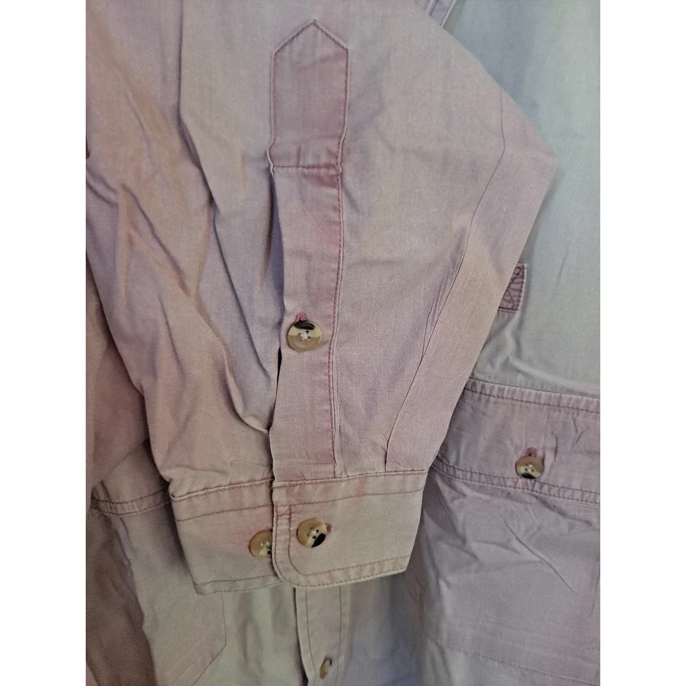 VTG Orvis Pink‎ and White Tie Dye Button Up Shirt Size XL